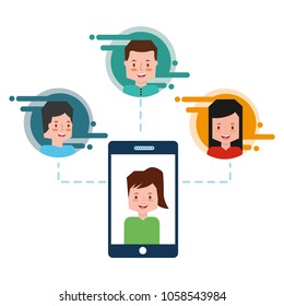 people characters smartphone