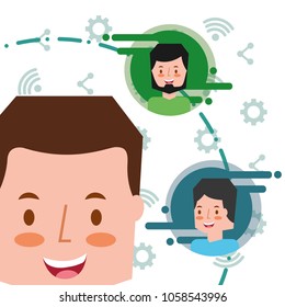 people characters smartphone