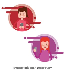 people characters smartphone
