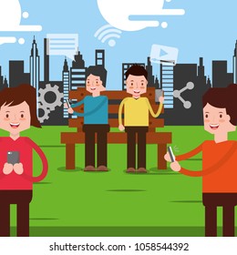 people characters smartphone