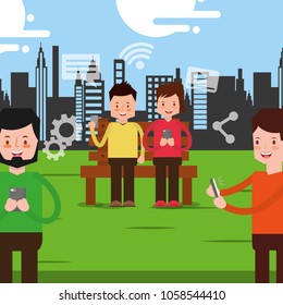 people characters smartphone