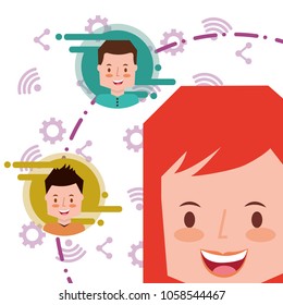 people characters smartphone