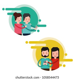 people characters smartphone