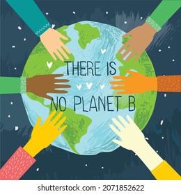 People Characters trying to Save Planet Earth. Global Warming and Climate Change Concept.