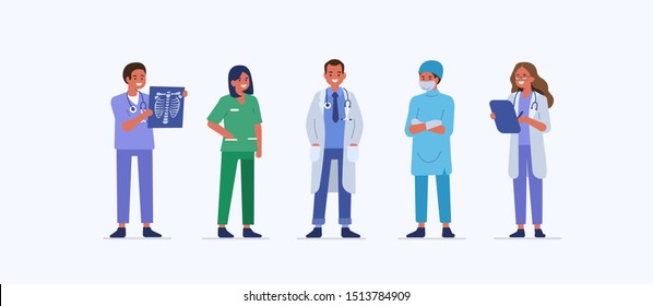 People Characters Work Hospital Nurse Doctor Stock Vector Royalty Free 1513784909 Shutterstock 9818