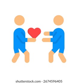 People Charity Icon Flat Vector Illustration