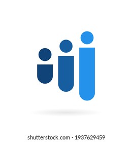 people chart bar logo vector icon