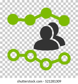 People Charts icon. Vector pictograph style is a flat symbol, color, chess transparent background. Designed for software and web interface toolbars and menus.