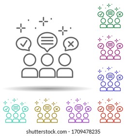 People chat brainstorm multi color icon. Simple thin line, outline vector of managment icons for ui and ux, website or mobile application