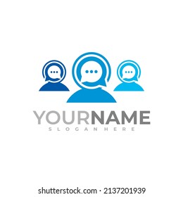 Leute chatten Logo-Vektorgrafik von Blase-Plakaten, Design von Creative Chat-Logos