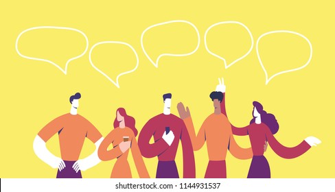 People with Chat Bubbles character vector design. For infographic, background and banner.