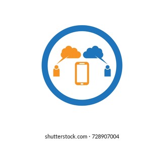 People chat cloud icon logo design  template