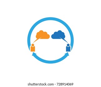 People chat cloud icon logo design  template