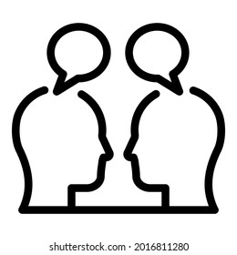 Icono de chat de la gente. Esbozar personas charla icono de vector de chat para diseño web aislado en fondo blanco