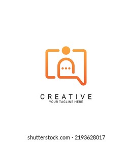 La gente chatea el diseño del logo. Soporte al cliente, concepto de símbolo creativo de servicio al cliente.