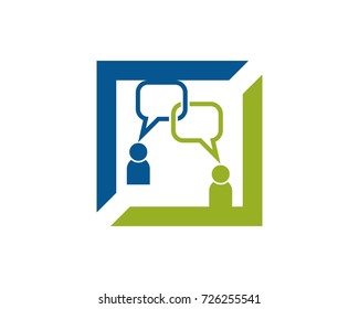 People chat logo design template