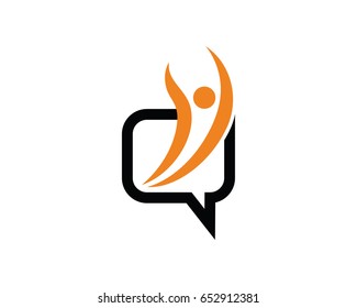 People Chat Logo Template Design Vector, Emblem, Design Concept, Creative Symbol, Icon