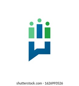 People chat logo template vector icon design