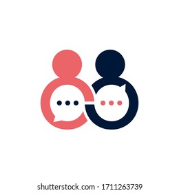 people chat logo template, vector