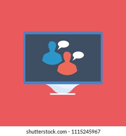 people chat on computer icon