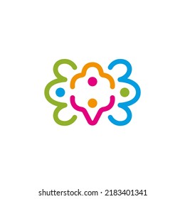 People chat talk with bubble illustration for family and group community logo design