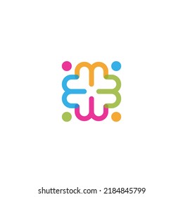 La gente chatea con la ilustración de burbuja para el diseño de logotipo de la familia y la comunidad de grupos