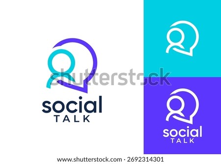 people chat talk bubble logo. simple social communication technology vector design concept	