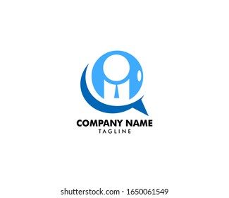 Elementos de diseño del logotipo de chat de personas