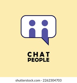 la gente chatea el icono del logotipo del vector. estilo de ilustración simple, excelente para aplicaciones, chat, grupos, web, negocios, etc.