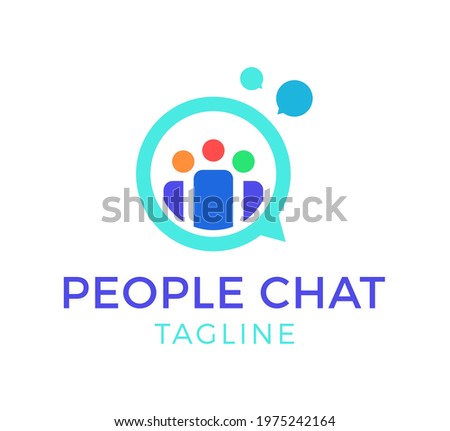 people chat vector logo template design
