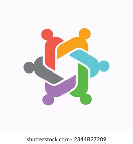 People chatting with AI logo, merging human interaction and technology