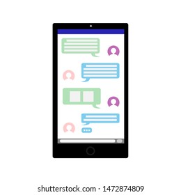 people chatting in application on mobile phone