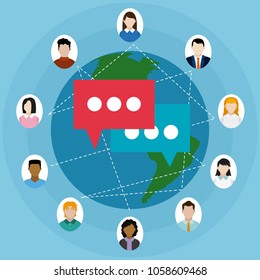 People chatting around the world