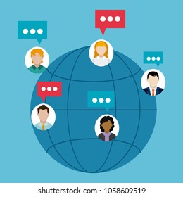 People chatting around the world