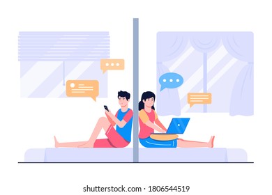 people chatting concept flat illustration