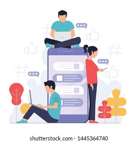 People chatting concept. Vector illustration.