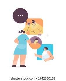 people chatting in messenger or social network chat bubble communication online instant messaging or information exchange concept vertical