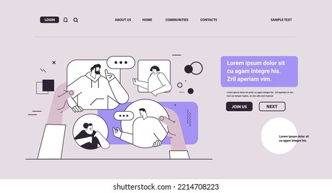 people chatting in messenger or social network chat bubble communication online instant messaging or information exchange