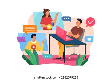 People chatting on a video call