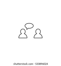 people chatting outline icon vector sign symbol illustration, can be used for web and mobile desgn