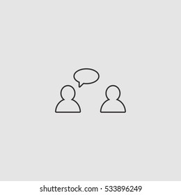 people chatting outline icon vector sign symbol illustration, can be used for web and mobile desgn