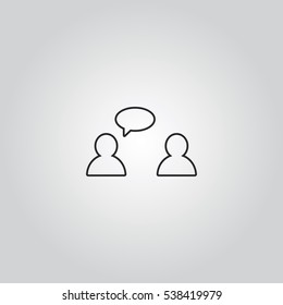 people chatting outline icon vector sign symbol illustration, can be used for web and mobile desgn