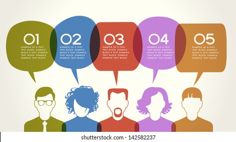 People Chatting. Vector illustration of a communication concept, relating to feedback, reviews and discussion. The file is saved in the version AI10 EPS. This image contains transparency.