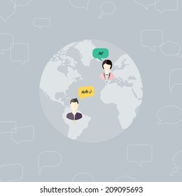 People Chatting. Vector illustration of a communication concept, relating to feedback, reviews and discussion.