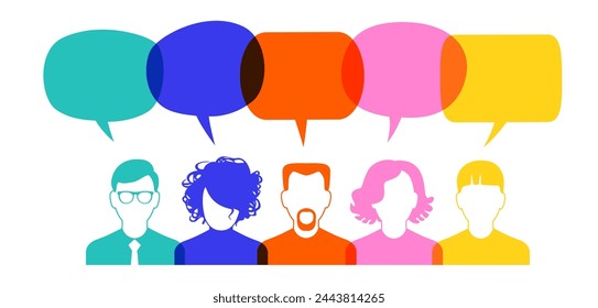 People Chatting. Vector illustration of a communication concept. Relating to feedback. Reviews and discussion. People communication