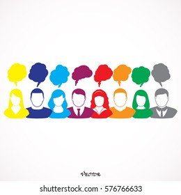 People Chatting. Vector illustration of a communication concept, relating to feedback, reviews and discussion.