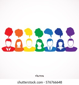 People Chatting. Vector illustration of a communication concept, relating to feedback, reviews and discussion.