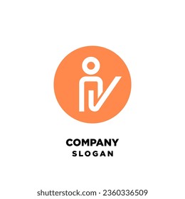 PERSONAS COMPROBAR PLANTILLA DE VECTOR DE LOGOTIPO DE ICONO