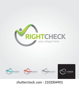 people check logo template - vector
