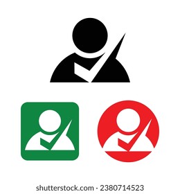 personas marca marca icono de logotipo, personas marca de verificación plantilla de vector